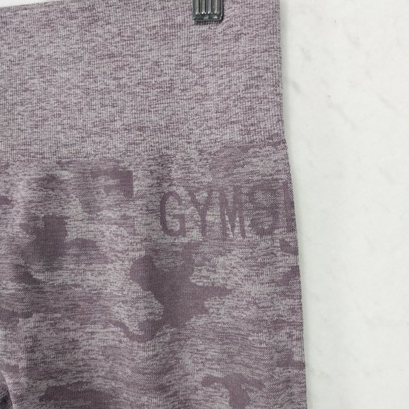 Gymshark Leggings Medium Purple Mauve Camo Seamless High Waist Workout Athletic - Picture 3 of 12